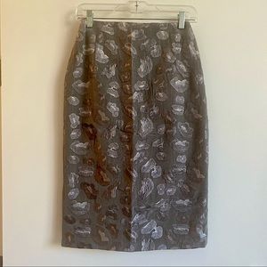Thom Browne embroidered, jacquard pencil skirt